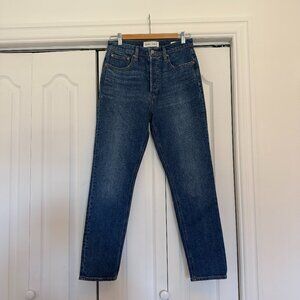 Denim Forum High-Rise Skinny Straight Jeans
